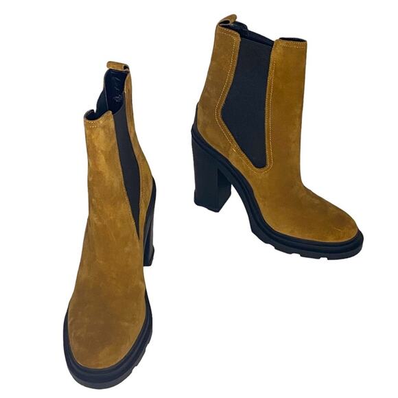 NWOT Marc Fisher 8.5 Ramio Ankle Boots Dark Natural Chelsea Leather Bootie - Picture 9 of 13